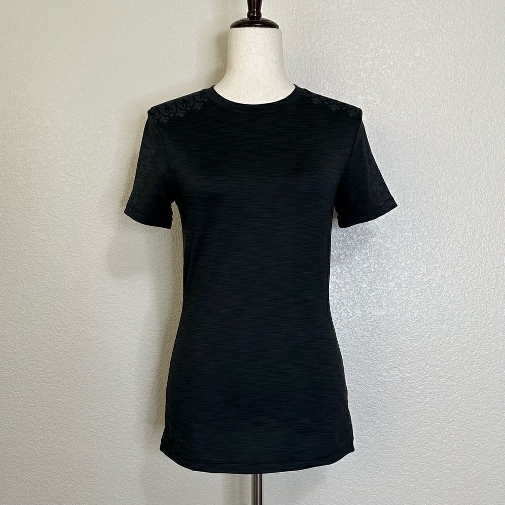 Prana Performance Black Short Sleeves Top, Sz Medium